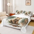 thumbnail image 1 of Manfei Cartoon Bear Queen Sheet Sets for Girls, Watercolor Jungle Wildlife Flat Sheet, Green Pine Tree Queen Fitted Sheet, Super Cozy Room Decor 4-Piece, 1 of 7