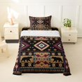 thumbnail image 1 of Manfei Cartoon Bear Twin Sheets,Ethnic Pine Plaid Bedding,Brown,3pcs,1 Fitted Sheet and 1 Pillowcase, 1 of 6