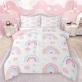 thumbnail image 1 of Manfei Cartoon bohemian Rainbow Bedding Comforter Set,Clouds Stars Pattern Twin Comforter Sets,Pink White Blue Bedding Set For Girls Teens,Luxury Bedroom Decor Reversible,2-Piece, 1 of 8