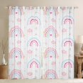 thumbnail image 1 of Manfei Cartoon bohemian Rainbow Black Out Curtains,Clouds Stars Pattern Curtains Pack of 2 (42x63 Each),Pink White Blue Bedroom Curtains For Girls Teens,Luxury Bedroom Decor, 1 of 6