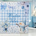 thumbnail image 1 of Manfei Cartoon Bow Snowman Shower Curtain 72Wx72L,Merry Christmas Bathroom Curtain, 1 of 6