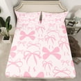 thumbnail image 1 of Manfei Cartoon Bow Tie 4-Piece Full Size Sheets,Kawaii Bow Bed Sheets,Dreamy Princess Lightweight Sheet Sets,Cute Room Decorative, 1 of 6