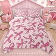 thumbnail image 1 of Manfei Cartoon Bow Tie Bedding Comforter Set,Cute Bowknot Ribbon Twin Comforter Sets,Girl Pink Bedding Set For Teens,Luxury Bedroom Decor Reversible,2-Piece, 1 of 9