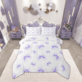 thumbnail image 1 of Manfei Cartoon Bow Tie Full Size Comforter Sets,Girl Kawaii Bowknot Bedding Comforter Set,Purple White Bedding Sets For Teens,Luxury Bedroom Decor Reversible,3pcs, 1 of 8