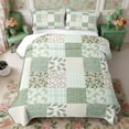 thumbnail image 1 of Manfei Cartoon Bow Twin Quilt Set 2 Pieces,Floral Leopard Print Twin Coverlet Set,1 Bedspread and 1 Pillowcase, 1 of 7