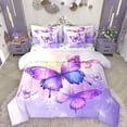 thumbnail image 1 of Manfei Cartoon Butterfly Child 7-Piece Twin Bedding Sets, Purple Bedding Comforter Set, Cute Dreamy Animal Reversible Sheet Sets, Lightweight Room Decor, 1 of 8