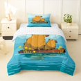 thumbnail image 1 of Manfei Cartoon Capybara Twin Comforter Sets,Natural Scenic Pattern Bedding Set,Blue,Reversible,2-Piece,1 Comforter and 1 Pillowcase, 1 of 7