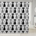 thumbnail image 1 of Manfei Cartoon Cat Shower Curtain 72Wx72L, Watercolor Dots Animal Bathroom Curtain, Gray, 1 of 5