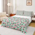 thumbnail image 1 of Manfei Cartoon Cherry Child Bed Sheets, Green Pink Cartoon King Sheets, Chic Fashion Polkadots Sheet Set, Luxury Bedroom Decor, 4pcs, 1 of 7