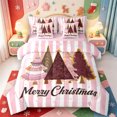 thumbnail image 1 of Manfei Cartoon Christmas Animals 7-Piece King Bedding,Merry Xmas King Bed in a Bag,Pink Reversible, 1 of 7