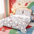 thumbnail image 1 of Manfei Cartoon Christmas Santa Claus King Sheets,Winter Holiday Bedding,4pcs,1 Flat Sheet,1 Fitted Sheet and 2 Pillowcases, 1 of 6