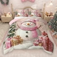 thumbnail image 1 of Manfei Cartoon Christmas Snowman Bedding Comforter Set,Merry Xmas Twin Comforter Sets,Pink Gold Green Bedding Set For Girl Boys Kids,Super Cozy Room Decor Reversible,2-Piece, 1 of 8