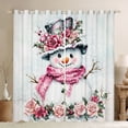 thumbnail image 1 of Homewish Cartoon Christmas Snowman Curtains Pack of 2 (42x84 Each), Rustic Flower Floral Curtains Blackout, Teens Kids Boys Girls Bedroom Curtains, Curtains and Drapes Bedroom Decor, 1 of 6