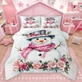 thumbnail image 1 of Homewish Cartoon Christmas Snowman Full Size Comforter Sets, Rustic Flower Floral Bedding Comforter Set, Teens Kids Boys Girls Reversible Bedding Sets, Microfiber Bedroom Decor, 3 Pieces, 1 of 8
