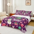 thumbnail image 1 of Manfei Cartoon Christmas Snowman Twin Sheet Sets,Merry Xmas Twin Fitted Sheet,Purple Pink White Flat Sheet For Girl Boys Kids,Super Cozy Room Decor,3-Piece, 1 of 7