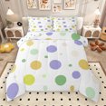 thumbnail image 1 of Manfei Cartoon Circular Queen Comforter Set,Multicolor Polka Dots Bedding Sets,Yellow Green White Bedding Comforter Set For Children,Breathable Home Decor Reversible,3pcs, 1 of 9