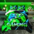 thumbnail image 1 of Manfei Cartoon Console Bedding Comforter Set,Modern Video Game Twin Comforter Sets,Green Black Bedding Set For Boys Teens,Super Cozy Room Decor Reversible,2 Pieces, 1 of 8
