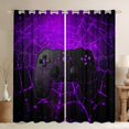 thumbnail image 1 of Manfei Female Men Black Gamepads Blackout Curtains Set of 2 (52x84 Each),Gothic Spider Web Window Curtains,Video Game Curtains and Drapes,Ultra Soft Home Decor, 1 of 6