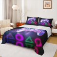thumbnail image 1 of Manfei Cartoon Console Twin Sheet Sets,Modern Video Game Twin Fitted Sheet,Triangle Circle Pattern Flat Sheet For Boys Teens,Super Cozy Room Decor,3-Piece, 1 of 7