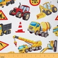 thumbnail image 1 of Manfei Cartoon Construction Vehicles Sewing & Crafting Fabric (3 Yards) for Kids Boys, Truck Tractor Home Decor Fabric by the Yard, Bulldozer Excavator DIY Fabric, 1 of 6
