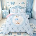 thumbnail image 1 of Manfei Cartoon Coquette Bowknot Full Size Comforter Sets,Lovely Wildlife Goose Bedding Comforter Set,Pink Reversible,3pcs,1 Comforter and 2 Pillowcases, 1 of 7
