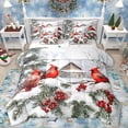 thumbnail image 1 of Manfei Cartoon Cardinal Bird 7-Piece Twin Bedding Sets,Red Christmas Berry Bedding Comforter Set,Rustic Farmhouse Cabin Sheet Sets For Men Women,Microfiber Bedroom Decor Reversible, 1 of 8