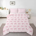 thumbnail image 1 of Manfei Cartoon Cute Bow Bedding Comforter Set for Kid, Princess Ribbon Twin Comforter Sets, Kawaii Stars Print Reversible Bedding Set, Ultra Soft Home Decor, 2 Pieces, 1 of 8