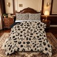 thumbnail image 1 of Manfei Cartoon Cute Bow Full Size Comforter Sets,Brown Leopard Print Bedding Comforter Set,Black Reversible,3pcs,1 Comforter and 2 Pillowcases, 1 of 7
