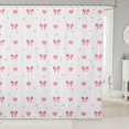 thumbnail image 1 of Manfei Cartoon Cute Bow Shower Curtain 72Wx78L,Pink Princess Bowknot Bath Curtain, 1 of 5