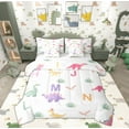 thumbnail image 1 of Manfei Cartoon Cute Dinosaur Bedding Comforter Set 7 Pieces, Kawaii Monogrammed Full Bedding Set, Teens Boys Girls Kids Reversible Fitted Sheet Flat Sheet, Super Cozy Room Decor, 1 of 7
