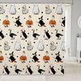 thumbnail image 1 of Manfei Cartoon Cute Ghost Halloween Shower Curtain 72Wx72L,Watercolor Thanksgiving Print Bathroom Curtain, 1 of 5