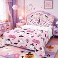 thumbnail image 1 of Manfei Cartoon Cute Ghost Queen Sheets,Skull With Roses Halloween Queen Sheet Sets,4pcs,1 Flat Sheet,1 Fitted Sheet and 2 Pillowcases, 1 of 6