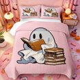 thumbnail image 1 of Manfei Cartoon Cute Ghost Quilt King,Happy Halloween Themed King Coverlet Set,3-Piece,1 Bedspread and 2 Pillowcases, 1 of 7
