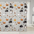 thumbnail image 1 of Manfei Cartoon Cute Ghost Shower Curtain 72Wx72L,Halloween Witch Print Bathroom Curtain, 1 of 5