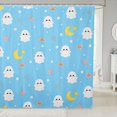 thumbnail image 1 of Manfei Cartoon Cute Ghost Shower Curtain 72Wx78L,Pastel Bat Pattern Halloween Bath Curtain, 1 of 5
