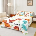 thumbnail image 1 of Manfei Cartoon Dino Full Size Sheets 4pcs for Kids, Cartoon Dinosaur Bed Sheets, Wild Animal Sheet Sets, Super Cozy Room Decor, 1 of 7