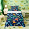 thumbnail image 1 of Manfei Cartoon Dinosaur Animals Twin Sheets,Kawaii Cactus Rainbow Bedding,Blue,3 Pieces,1 Flat Sheet,1 Fitted Sheet and 1 Pillowcase, 1 of 6