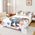 thumbnail image 1 of Manfei Cartoon Dinosaur Twin Sheet Set,Unicorn Stars Rainbow,Microfiber Decor For Kids,3-Piece, 1 of 7
