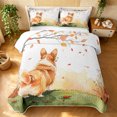 thumbnail image 1 of Manfei Cartoon Dog Quilt Full, Autumn Rustic Scenery Full Bedspread Sets, White, 3 Pieces, 1 Coverlet and 2 Pillowcases, 1 of 7