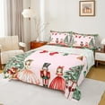 thumbnail image 1 of Manfei Cartoon Elf Princess Bed Sheets, Fairy Tale Nutcracker King Sheets, Christmas Tree Gift Sheet Set, Luxury Bedroom Decor, 4 Pieces, 1 of 7