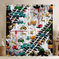 thumbnail image 1 of Manfei Cartoon Excavator Vehicle Curtains Pack of 2 (42x84 Each),Equipment Truck Crane Curtains Blackout,Retro Geometric Circle Bedroom Curtains For Boys,Breathable Home Decor, 1 of 6