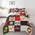 thumbnail image 1 of Manfei Cartoon Father Christmas Queen Comforter Set,Merry Xmas Bedding Sets,Patchwork Geometric Plaid Bedding Comforter Set For Teens,Microfiber Bedroom Decor Reversible,3pcs, 1 of 8