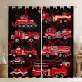 thumbnail image 1 of Manfei Cartoon Fire Truck Black Out Curtains for Teens, Fireman Car Curtains Pack of 2 (42x63 Each), Firefighter Bedroom Curtains, Curtains and Drapes Room Decor, 1 of 6