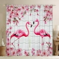thumbnail image 1 of Manfei Cartoon Flamingo Curtains and Drapes,Pink Cherry Blossom Black Out Curtains,Old Barn Door Curtains Pack of 2 (52x63 Each) For Child,Lightweight Room Decor, 1 of 6