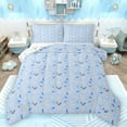 thumbnail image 1 of Manfei Cartoon Floral Daisy Bedding Comforter Set,Rustic Plant Twin Comforter Sets,Blue White Bedding Set For Boys Girls,Breathable Home Decor Reversible,2pcs, 1 of 8