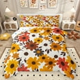 thumbnail image 1 of Manfei Cartoon Floral Daisy Bedding Comforter Set,Rustic Plant Twin Comforter Sets,White Orange Bedding Set For Boys Girls,Breathable Home Decor Reversible,2-Piece, 1 of 8