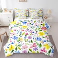 thumbnail image 1 of Manfei Cartoon Flower Floral Twin Bedding Sets 7-Piece, Plant Botanical Bedding Comforter Set, Teen Kid Girl Reversible Sheet Sets, Luxury Bedroom Decor, 1 of 7
