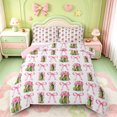 thumbnail image 1 of Manfei Cartoon Food Print Full Size Comforter Sets,Cute Pink Bowknot Bedding Comforter Set,Pink Reversible,3pcs,1 Comforter and 2 Pillowcases, 1 of 7