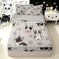 thumbnail image 1 of Manfei Cartoon French Bulldog Zipper Full Size Comforter Sets with Fitted Sheet and 2 Pillowcases, Cute Dog Paw Zipper Bedding Set, Light Gray, Gray Reversible, 4 Pieces, 1 of 7