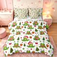 thumbnail image 1 of Manfei Cartoon Frog 7pcs Queen Bedding,Traditional Christmas Tree Bowknot Bedding Comforter Set Queen,White Green,Polkadot Reversible, 1 of 6